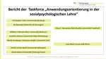 Task Force presentation 'Anwendungsorientierung in der sozialpsychologischen Lehre' [Teaching applied social psychology]